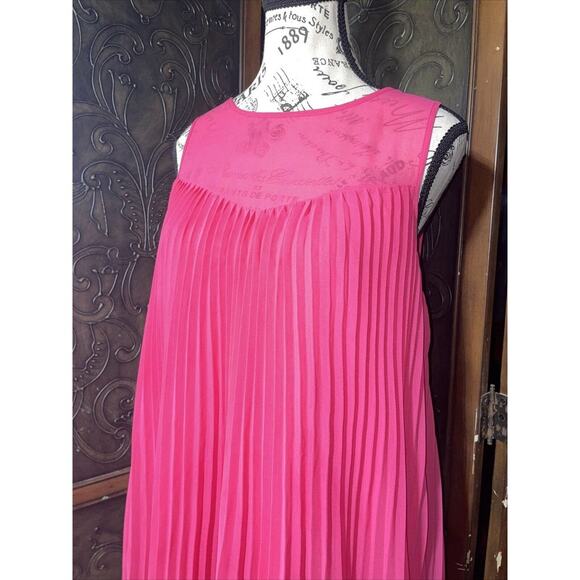 Maeve Pink With Orange Trim Pleated Short Dress Women's Size 6 - Picture 4 of 7